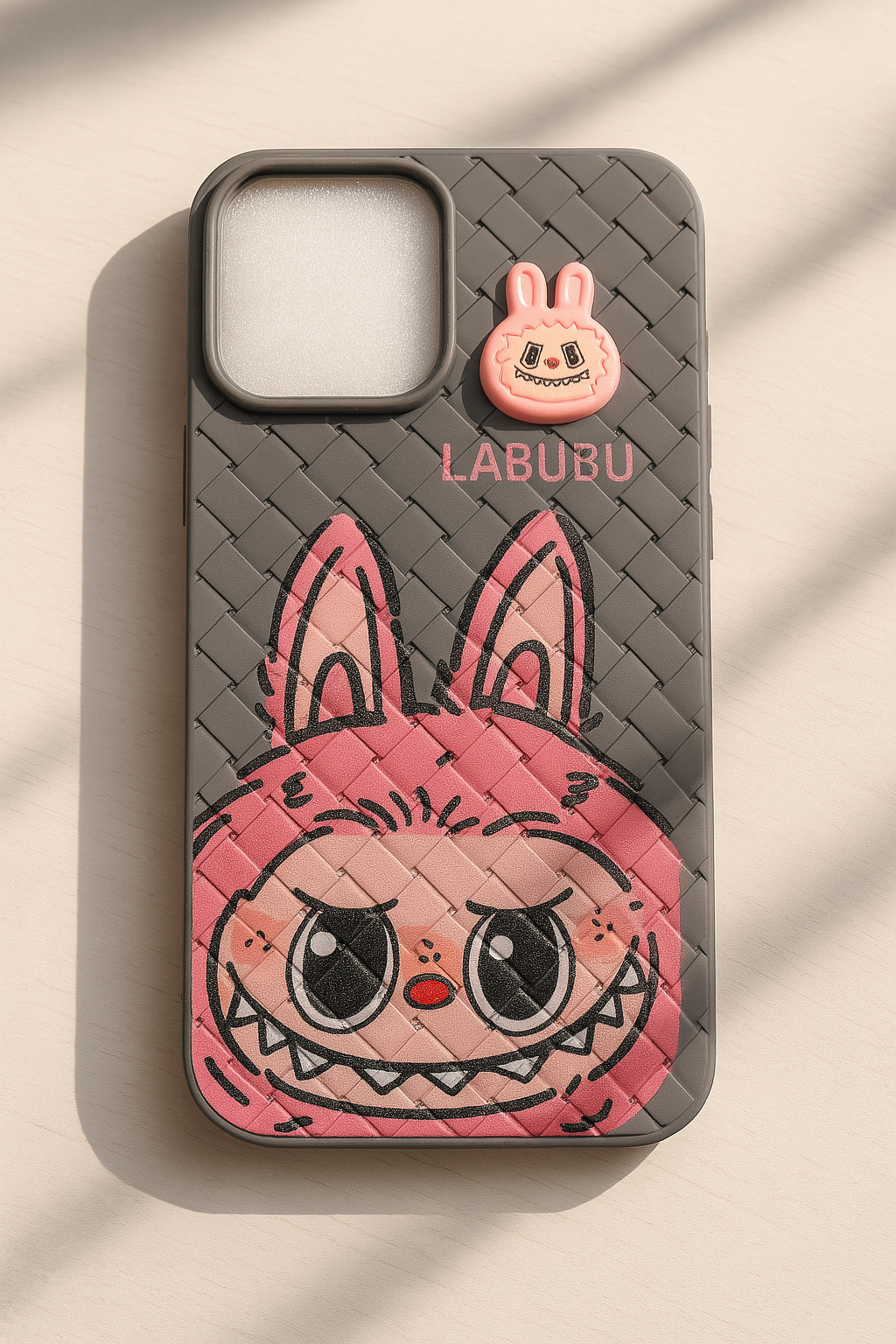 Labubu - 3D Bunny Woven‑Texture Protective iPhone Case
