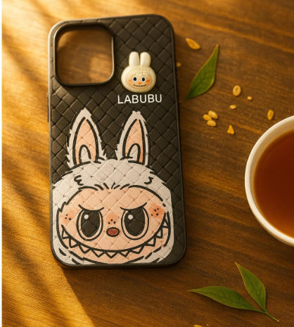 Labubu - 3D Bunny Woven‑Texture Protective iPhone Case
